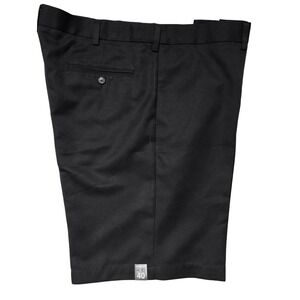 Roundtree & Yorke Shorts Mens 40 Black Dress Formal Flat Front Polyester Classic
